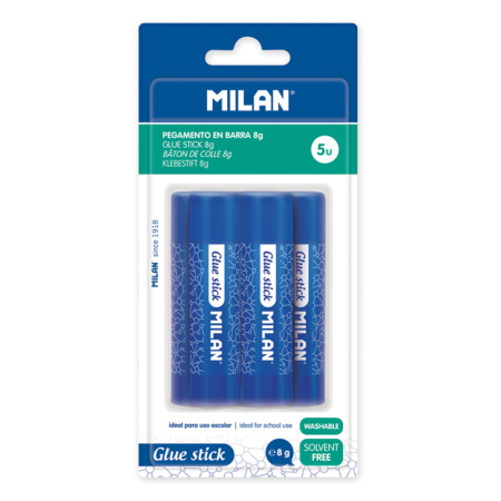 BLISTER 5 PEGAMENTRO BARRAS COLA MILAN 8G