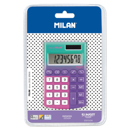 BLISTER CALCULADORA MILAN POCKET SUNSET LILA