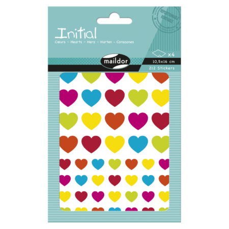 INITIAL, PQ 4H 10,5X16CM CORAZONES MULT