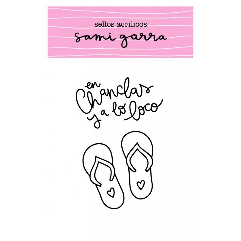 SELLO ACRÍLICO EN CHANCLAS Y A LO LOCO 5 X 8 CM SAMI GARRA