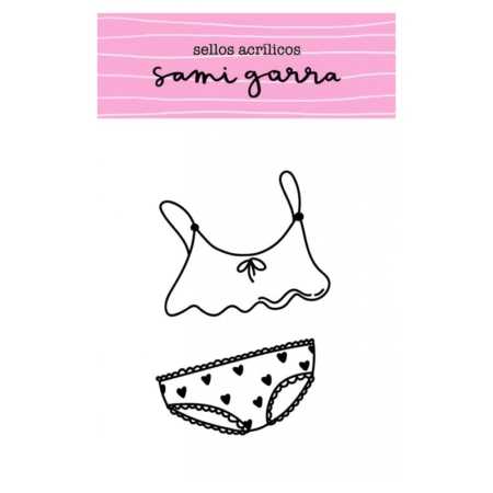 SELLO ACRÍLICO BIKINI CORAZÓN 5 X 8 CM SAMI GARRA