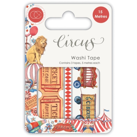 SET 3 ROLLOS WASHI TAPE 3X5M CIRCUS