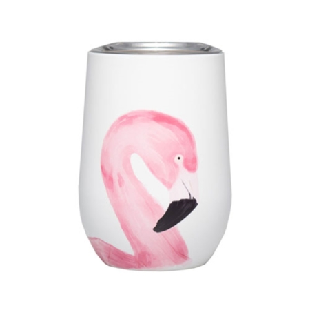 TAZA DE ACERO INOXIDABLE BIOLOCO 420 ML PINK FLAMINGO