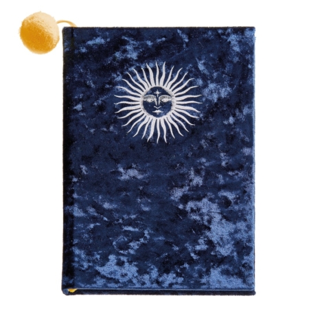 CUADERNO RAYADO HORIZONTAL BLUE MYSTIC TERCIOPELO