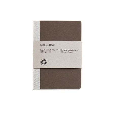 CUADERNO RECICLADO 104X150 LISO EARTH MARRÓN