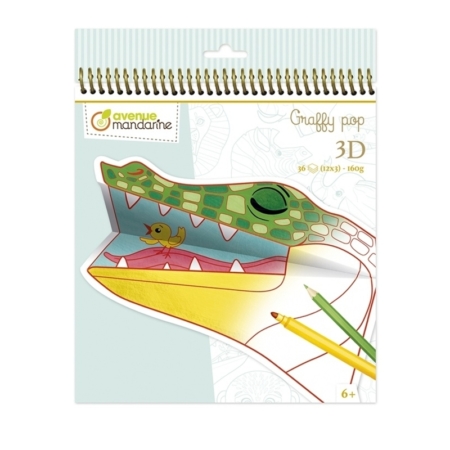 CUADERNO PARA COLOREAR GRAFFY POP 3D ANIMALES DE LA SABANA