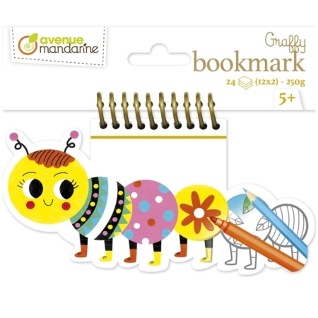 MARCAPÁGINAS PARA COLOREAR GRAFFY BOOKMARKS ORUGA