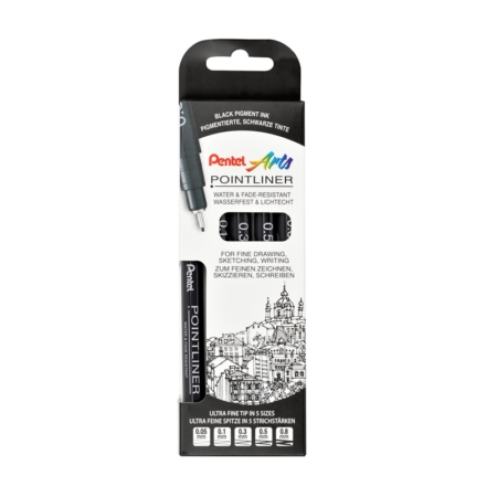 SET DE 5 ROTULADORES CALIBRADOS PENTEL POINTLINER