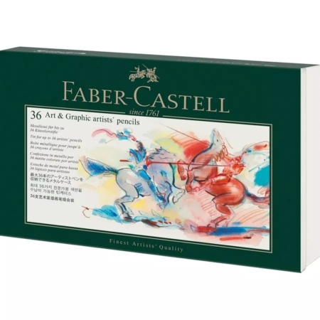 CAJA METÁLICA PARA 36 LÁPICES ARTÍSTICOS FABER CASTELL