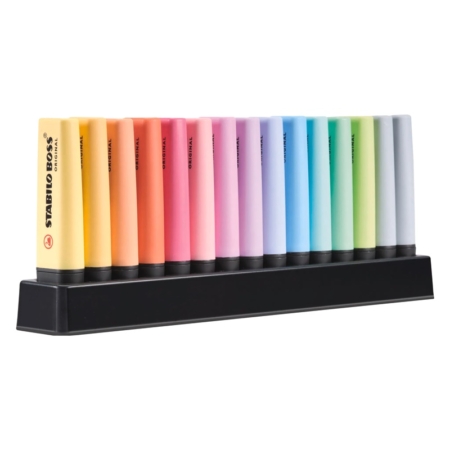 Set de sobremesa de 15 rotuladores fluorescentes Stabilo Boss Original Pastel