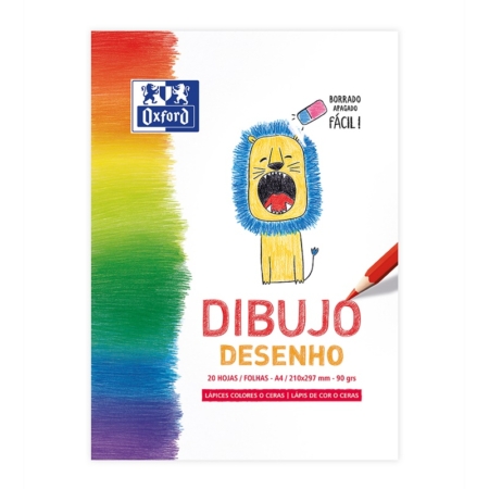 Bloc de dibujo infantil Oxford A4 20 hojas 90 g