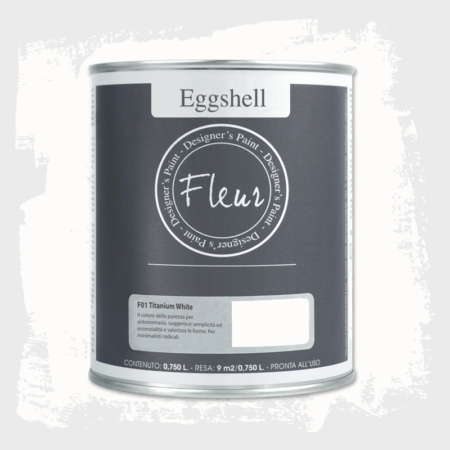 Pintura eggshell de Fleur 750 ml Titanium White