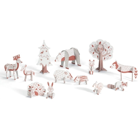 Colorear-construir-jugar El bosque