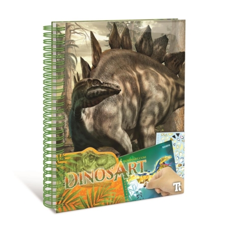 CUADERNO CREATIVO PINTAR CON PEGATINAS DINOSART