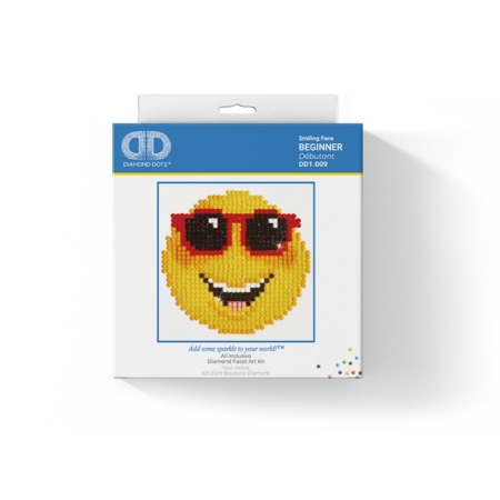 PINTAR CON DIAMANTES DIAMOND DOTZ SMILING FACE 10 X 10 CM