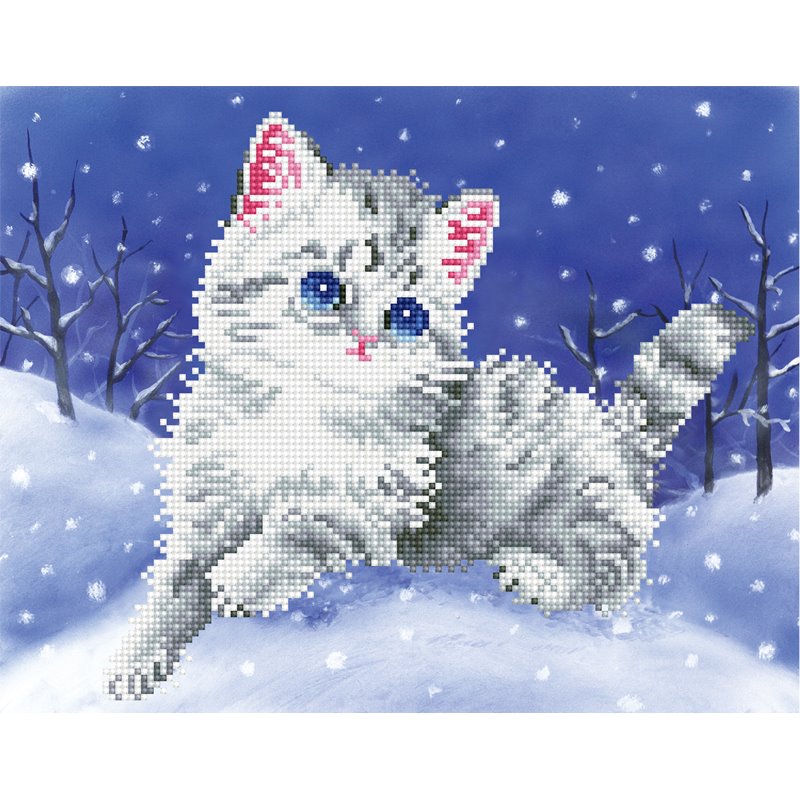 PINTAR CON DIAMANTES DIAMOND DOTZ KITTEN IN THE SNOW 28 X 35,5 CM