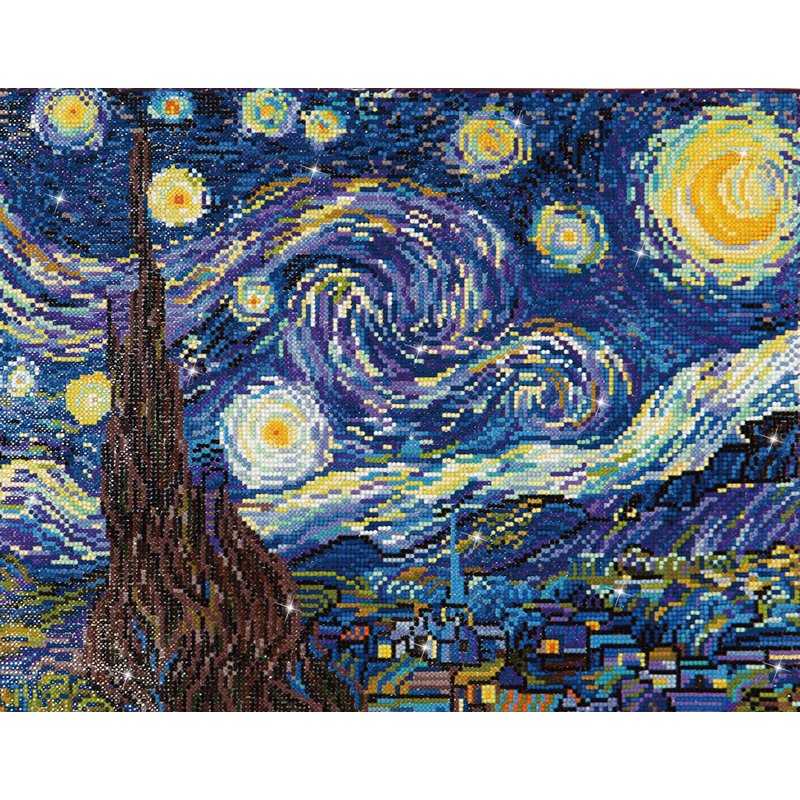 PINTAR CON DIAMANTES DIAMOND DOTZ STARRY NIGHT (VAN GOGH) 40,5 X 51 CM