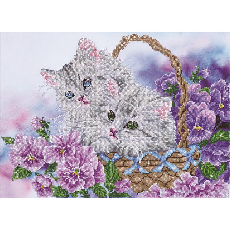 PINTAR CON DIAMANTES DIAMOND DOTZ KITTY BASKET 38 X 52 CM