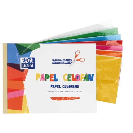 BLOC DE MANUALIDADES PAPEL CELOFÁN A4 10 HOJAS OXFORD