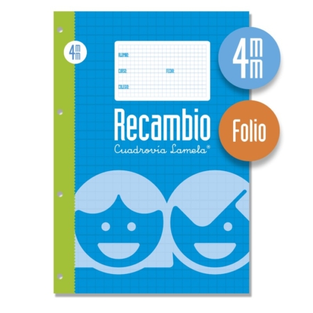 RECAMBIO LAMELA Fº CUADROVÍA 4 MM 100 HOJAS 4 TALADROS