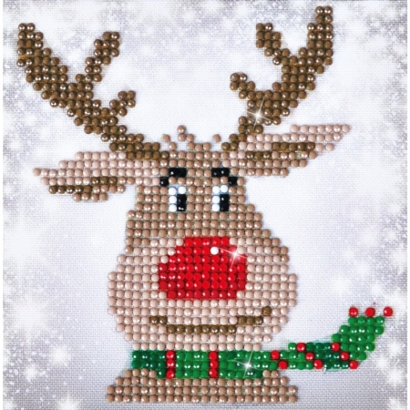Pintar con diamantes Diamond Dotz Christmas reindeer 13,5 x 13,5 cm