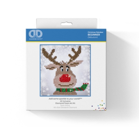 Pintar con diamantes Diamond Dotz Christmas reindeer 13,5 x 13,5 cm