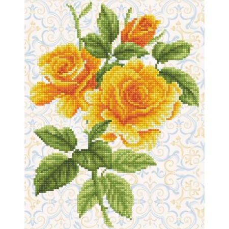 Pintar con diamantes Diamond Dotz Yellow rose bouquet 35 x 27 cm