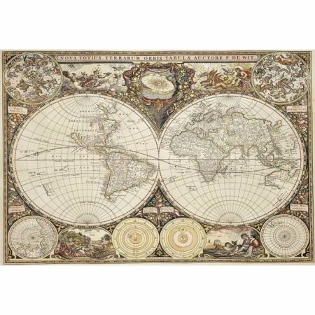 Puzzle de madera Antique World Map 600 piezas