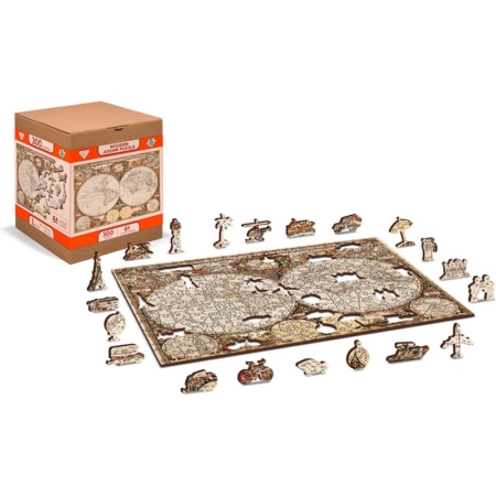 Puzzle de madera Antique World Map 600 piezas