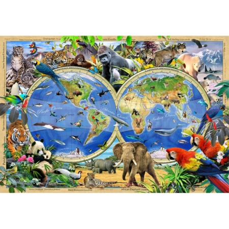 Puzzle de madera Animal Kingdom Map 300 piezas