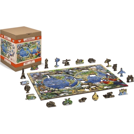 Puzzle de madera Animal Kingdom Map 300 piezas