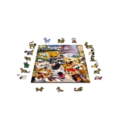 Puzzle de madera Puppies in Paris 150 piezas