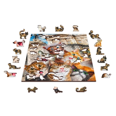 Puzzle de madera Kittens in London 150 piezas