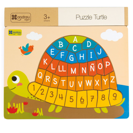 PUZZLE ENCAJE TORTUGA NÚMEROS Y LETRAS