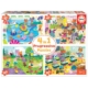 PUZZLES PROGRESIVOS UN DÍA EN LA ESCUELA 20, 40, 60 Y 80 PIEZAS