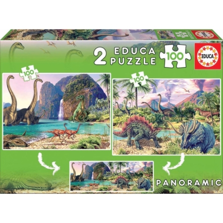 PUZZLES DINO WORLD 2 X 100 PIEZAS