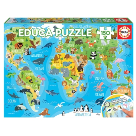 PUZZLE MAPAMUNDI ANIMALES 150 PIEZAS