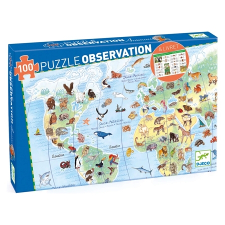 Puzzle de observación Los animales del mundo 100 piezas
