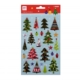 Bolsa con 1 hoja de pegatinas con detalles metalizados Árboles de Navidad