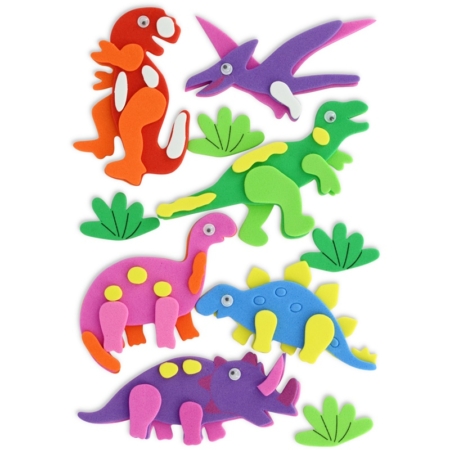 Set de figuras adhesivas de goma eva 3D dinosaurios