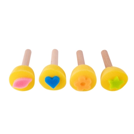 Bolsa de 4 sellos de esponja con mango de madera
