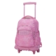 Mochila escolar con ruedas Totto Renglones palmeras rosas