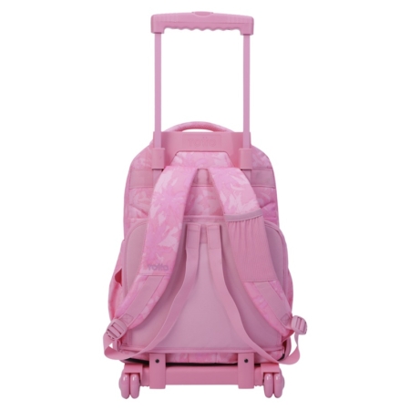 Mochila escolar con ruedas Totto Renglones palmeras rosas