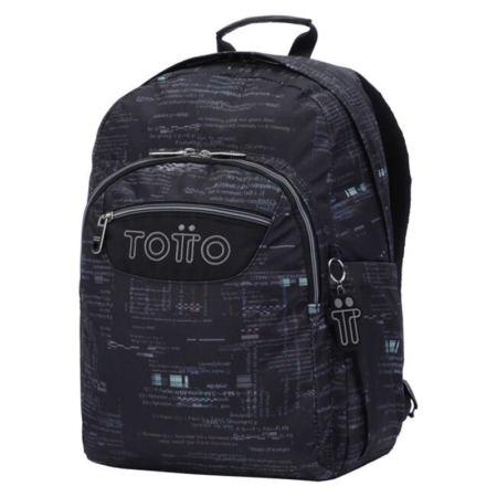 Mochila escolar adaptable a carro Totto Acuareles letras internet negro