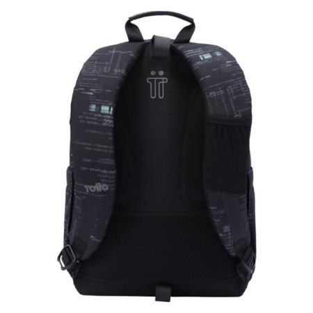 Mochila escolar adaptable a carro Totto Acuareles letras internet negro