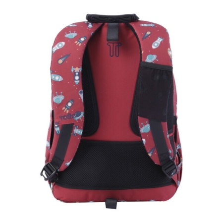 Mochila escolar adaptable a carro Totto Acuareles cohetes