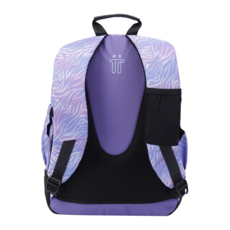 Mochila escolar Totto Crayoles cebra morado
