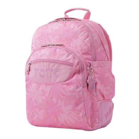 Mochila escolar Totto Crayoles palmeras rosas