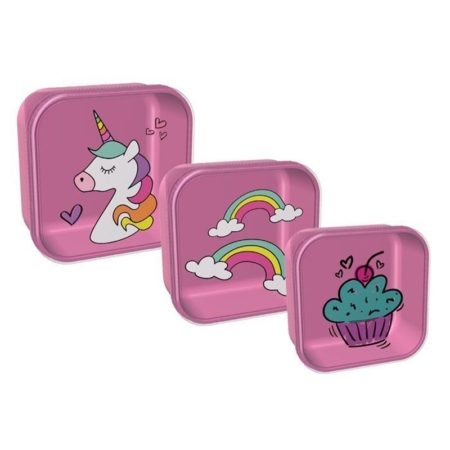 Set de 3 snack box unicornios