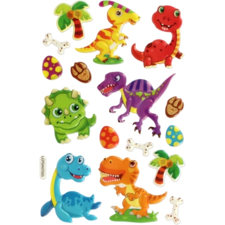 Pegatinas decorativas con relieve dinosaurios